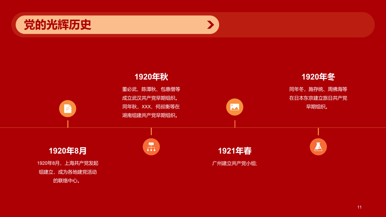 红色简约党政向伟大的党献礼PPT模板