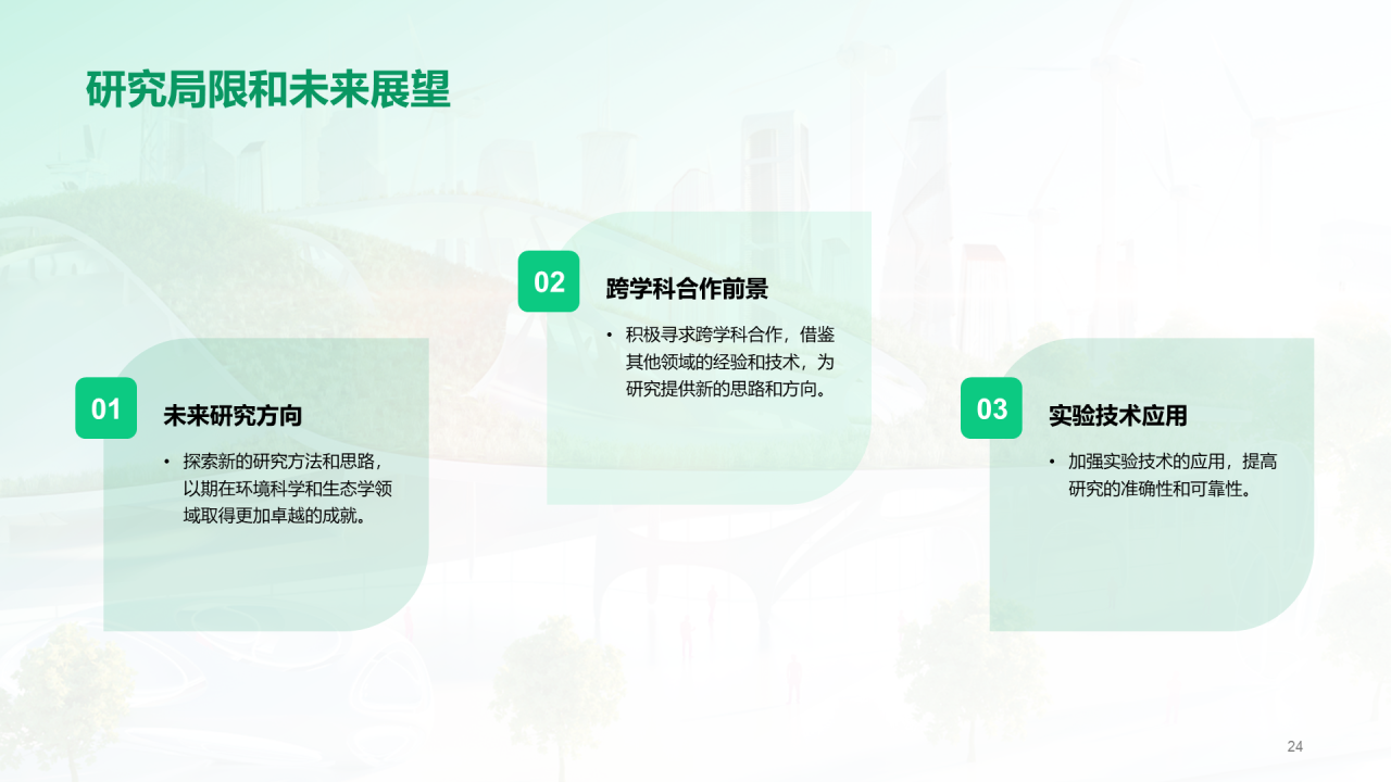 绿色商务现代环境科学与生态学交叉研究毕业答辩PPT模板