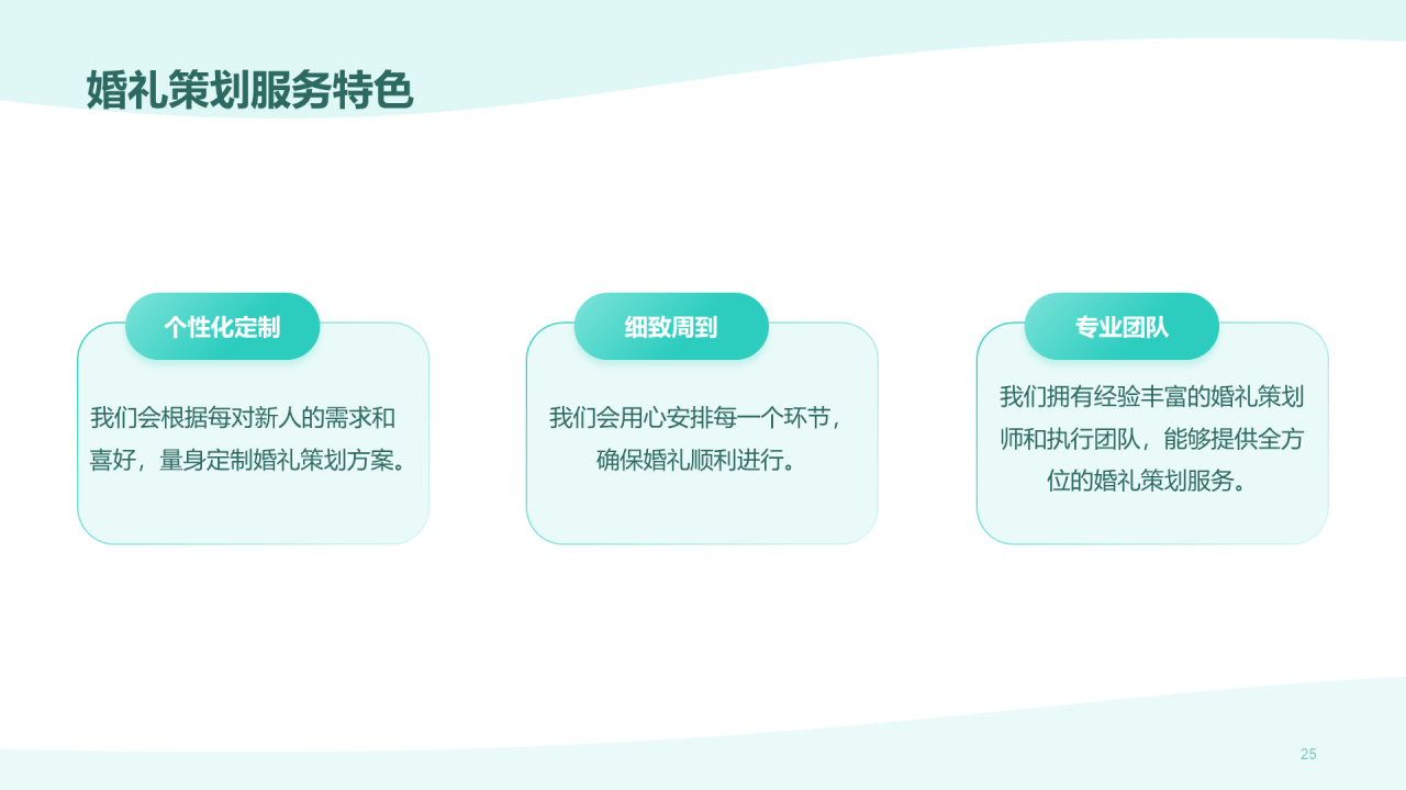 绿色商务现代婚礼前期策划市场营销PPT模板