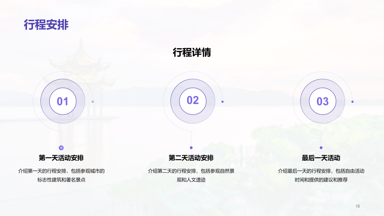 紫色商务现代旅行社产品推荐市场营销PPT模板