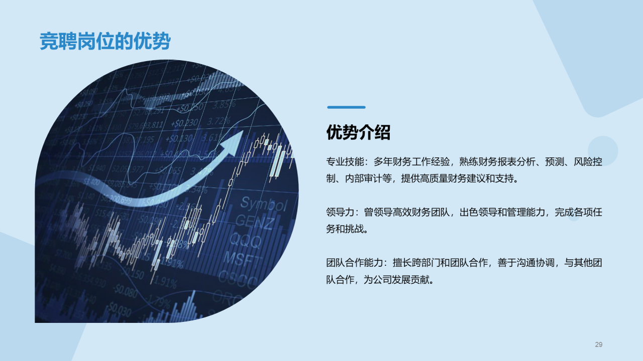 蓝色现代商务财务总监竞聘述职PPT模板