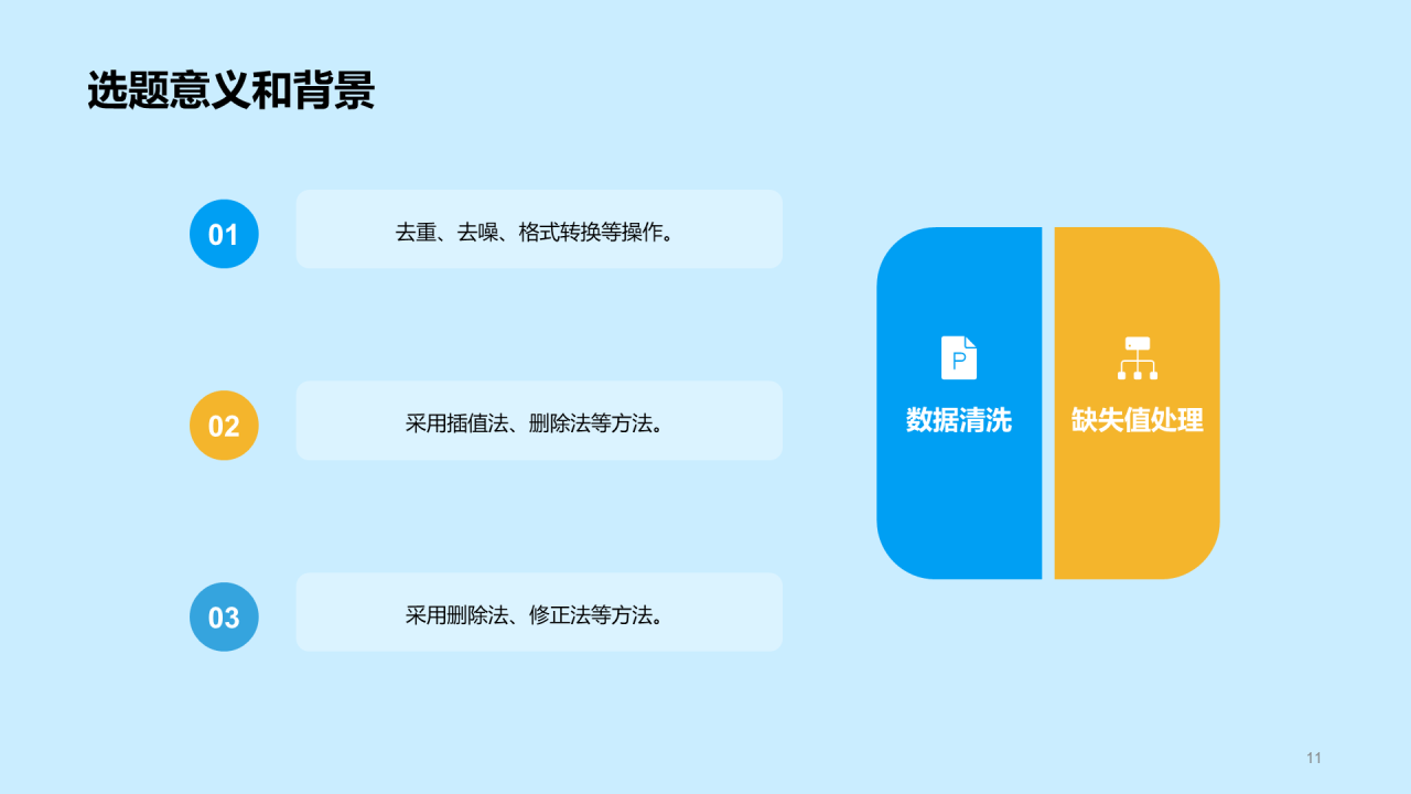 蓝色插画数据科学学术答辩PPT模板