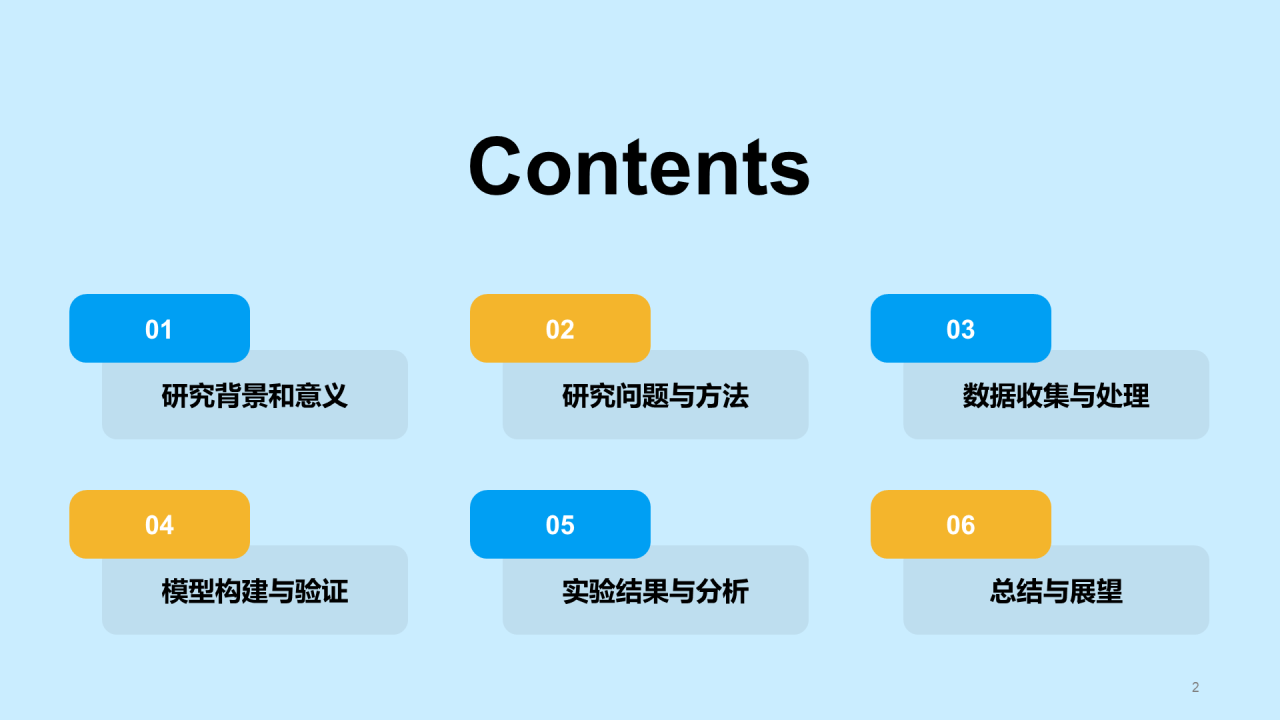 蓝色插画数据科学学术答辩PPT模板