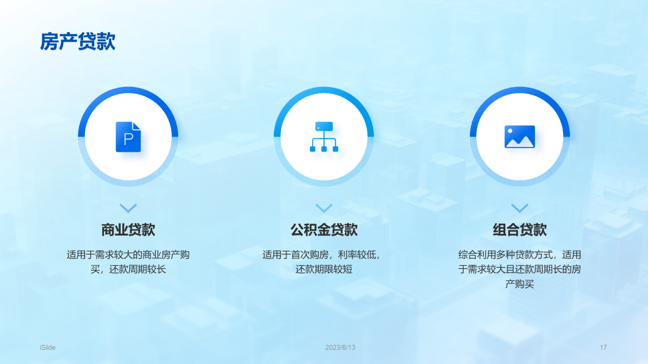蓝色创意酷炫3D房产投资PPT模板