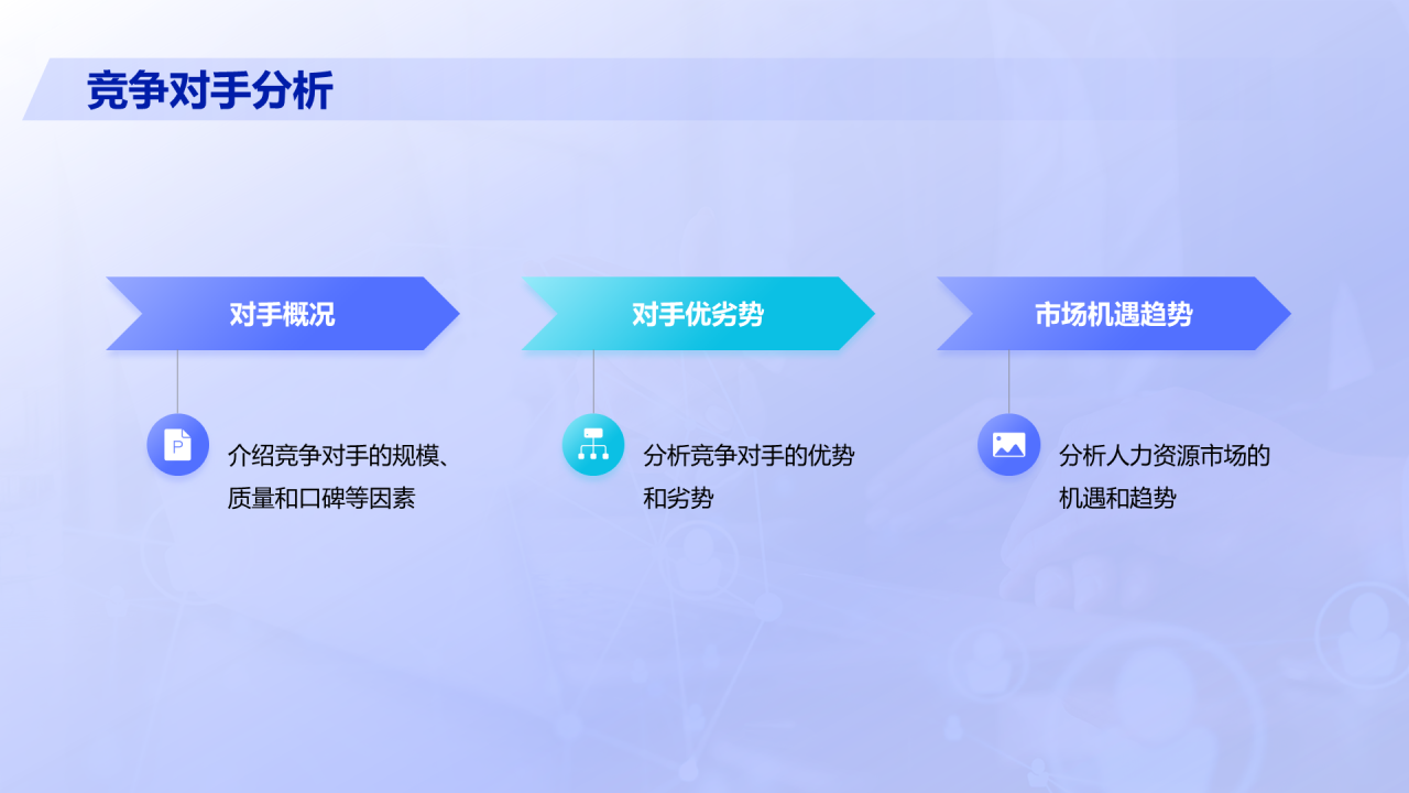 紫色商务现代人力资源市场分析报告PPT模板