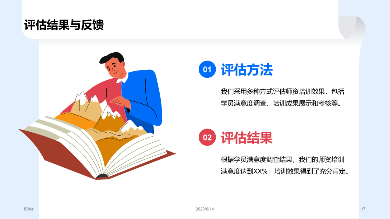 蓝色插画风教育机构师资培训与管理PPT模板