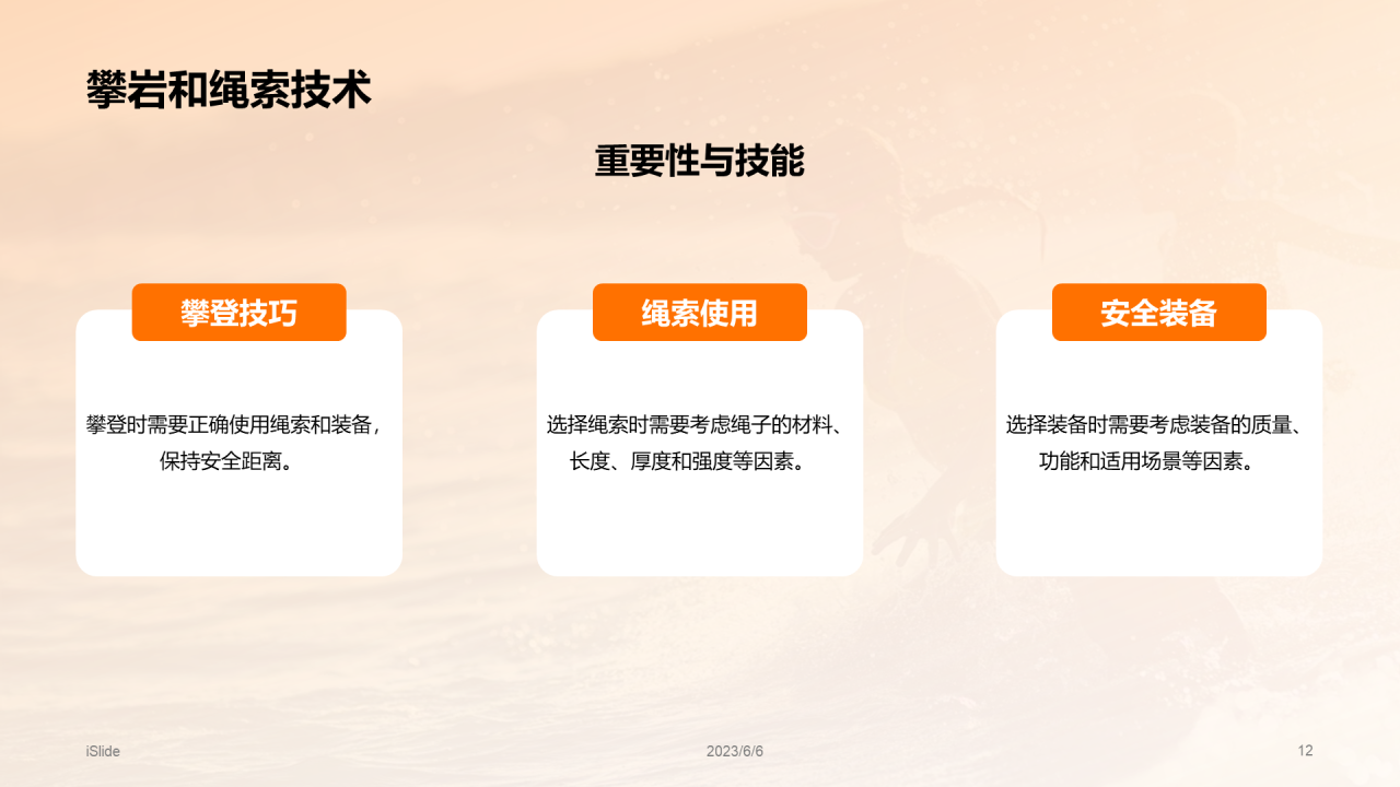 橙色渐变现代户外安全教育PPT模板