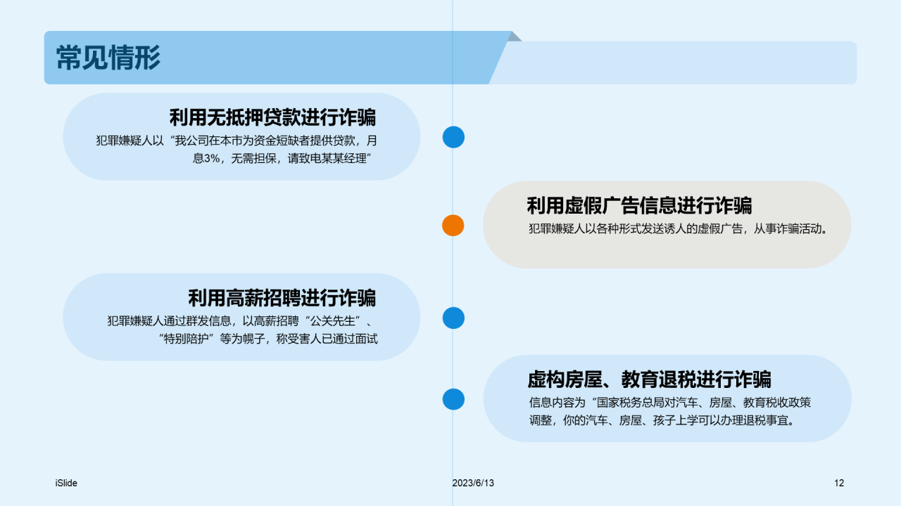 蓝色商务教育培训电信诈骗PPT模板