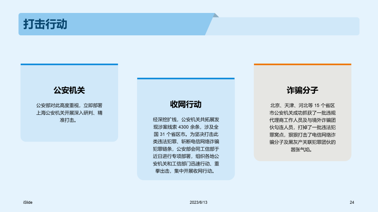 蓝色商务教育培训电信诈骗PPT模板