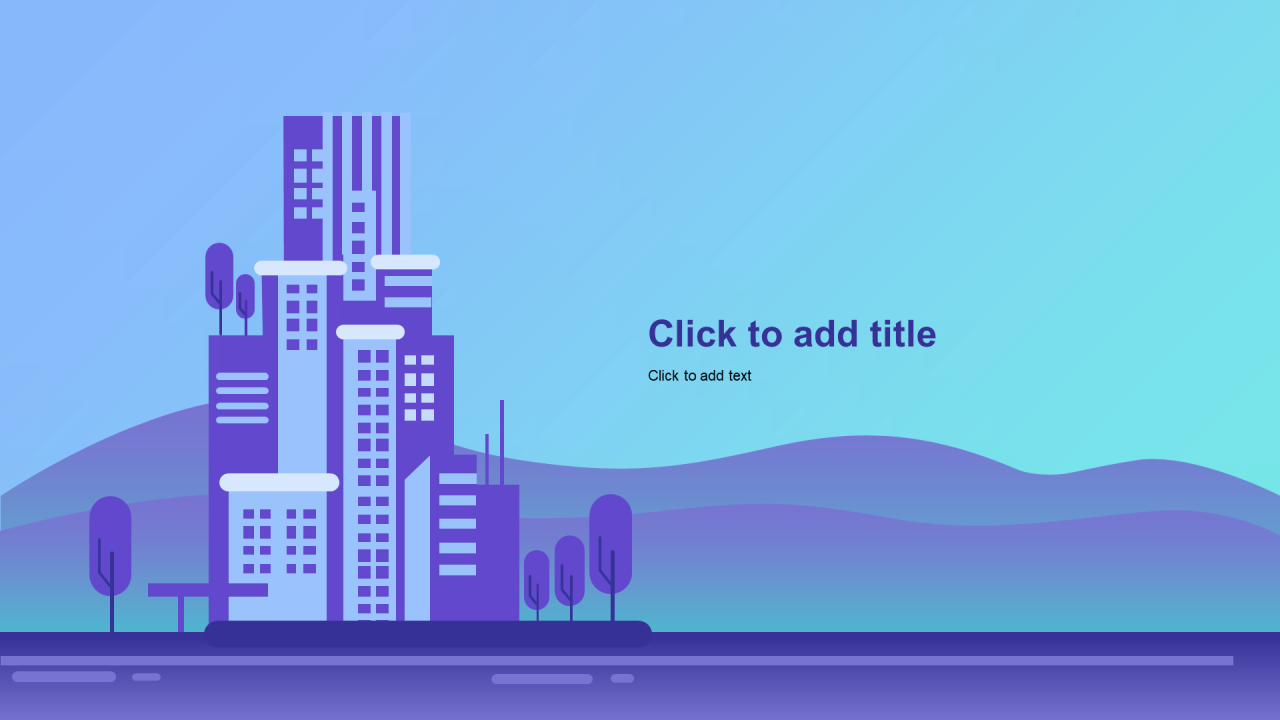 紫色插画建筑装修商业计划书PPT主题