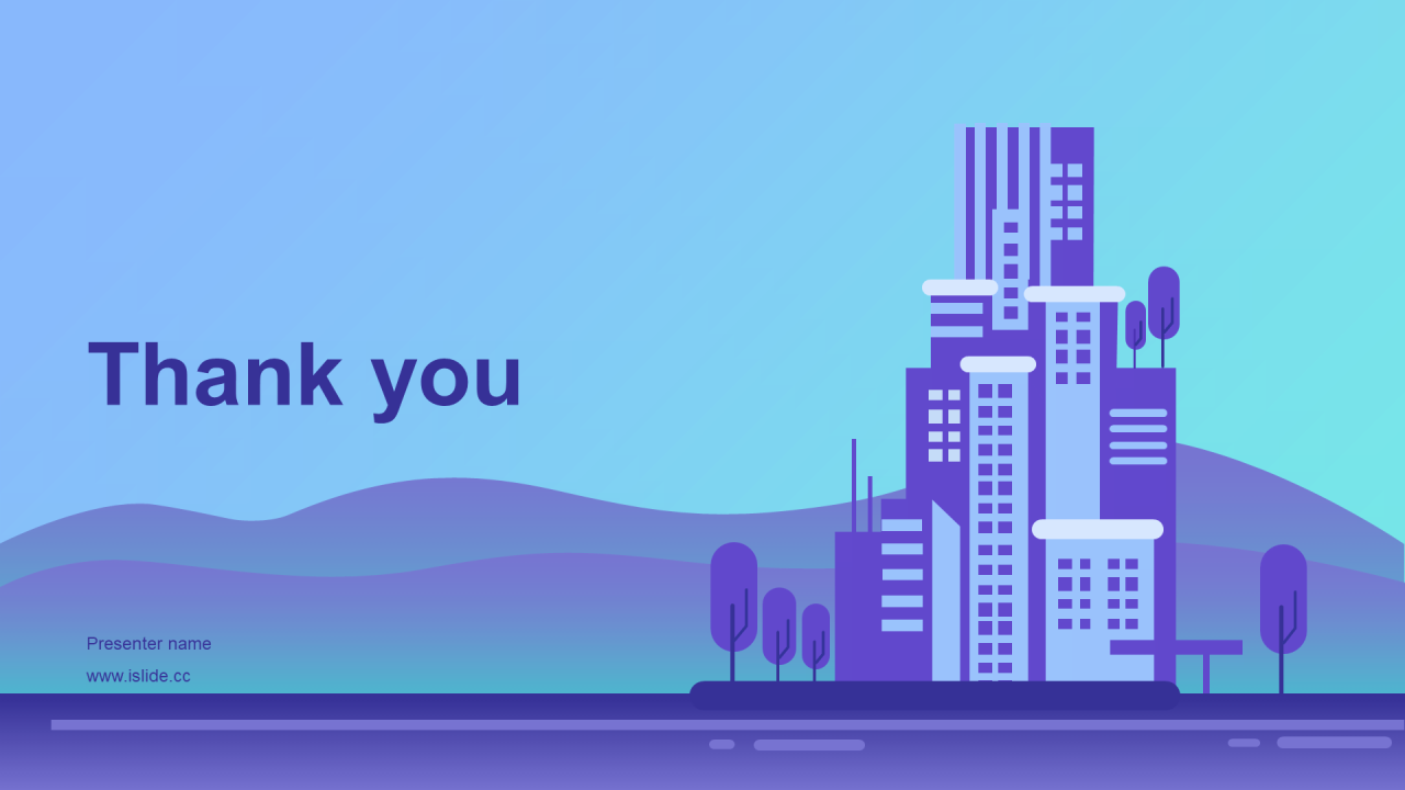 紫色插画建筑装修商业计划书PPT主题