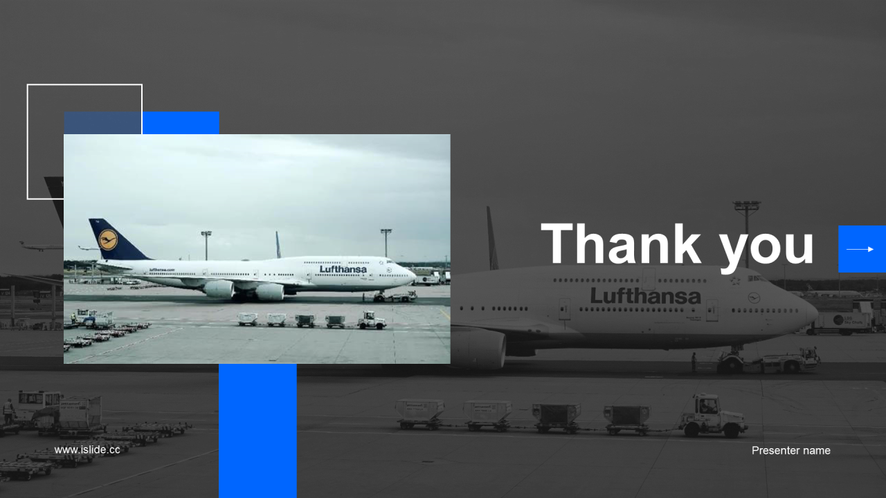 黑色商务航空运输PPT主题