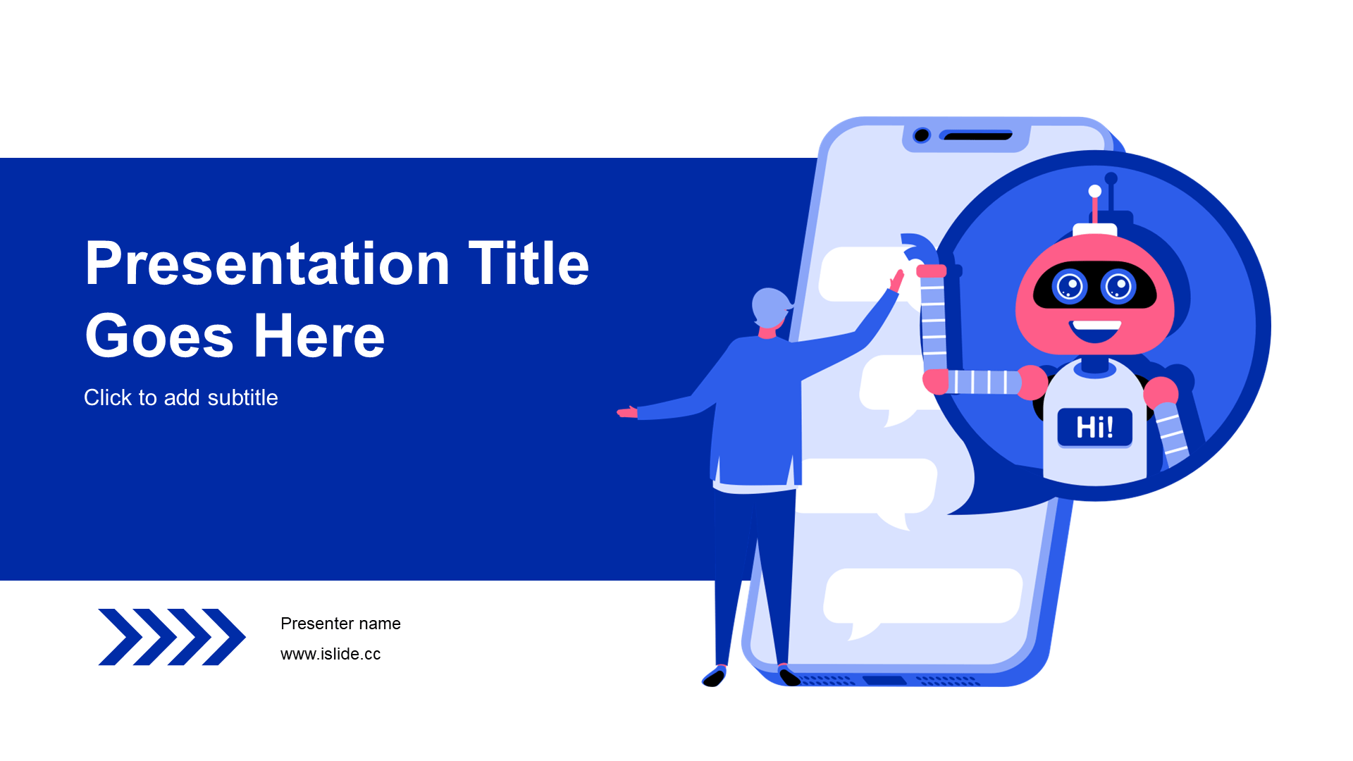 蓝色插画工作总结PPT主题