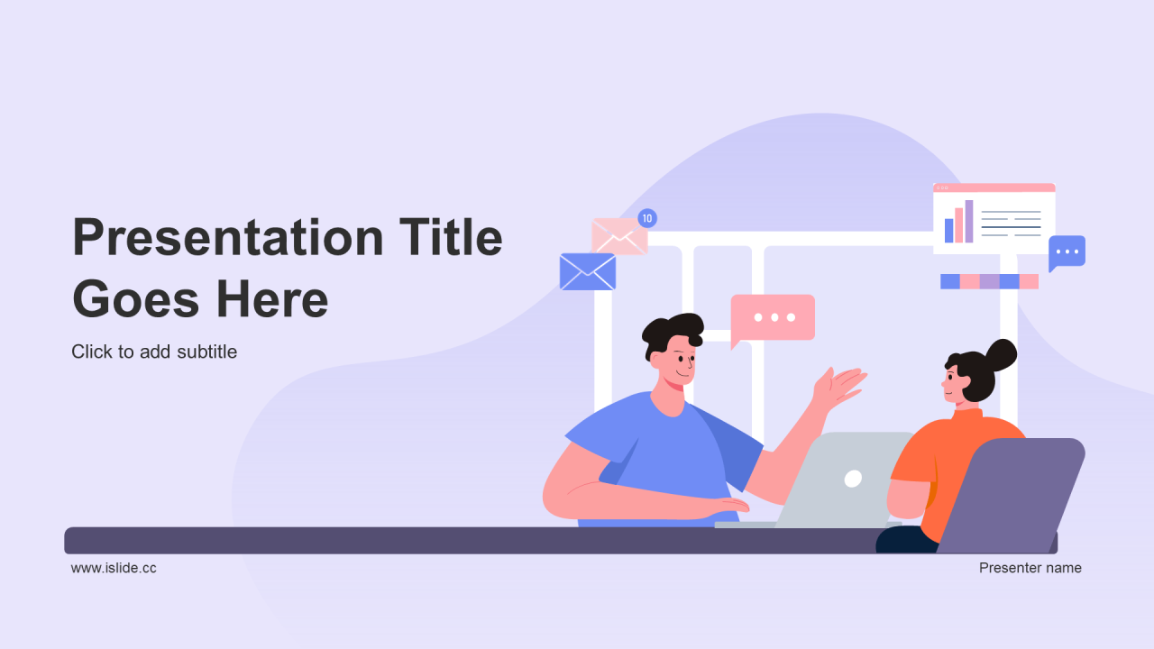 紫色插画教育培训课件PPT主题