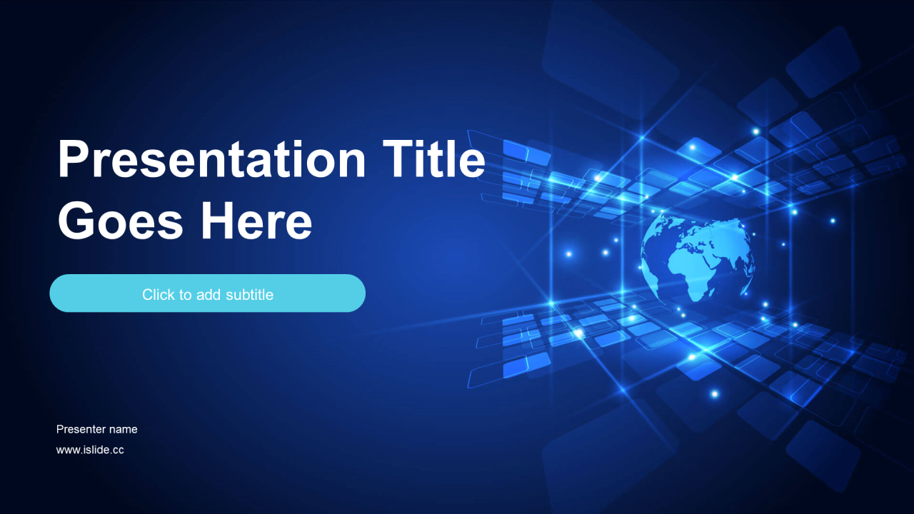 蓝色科技智能工作总结发布会PPT主题