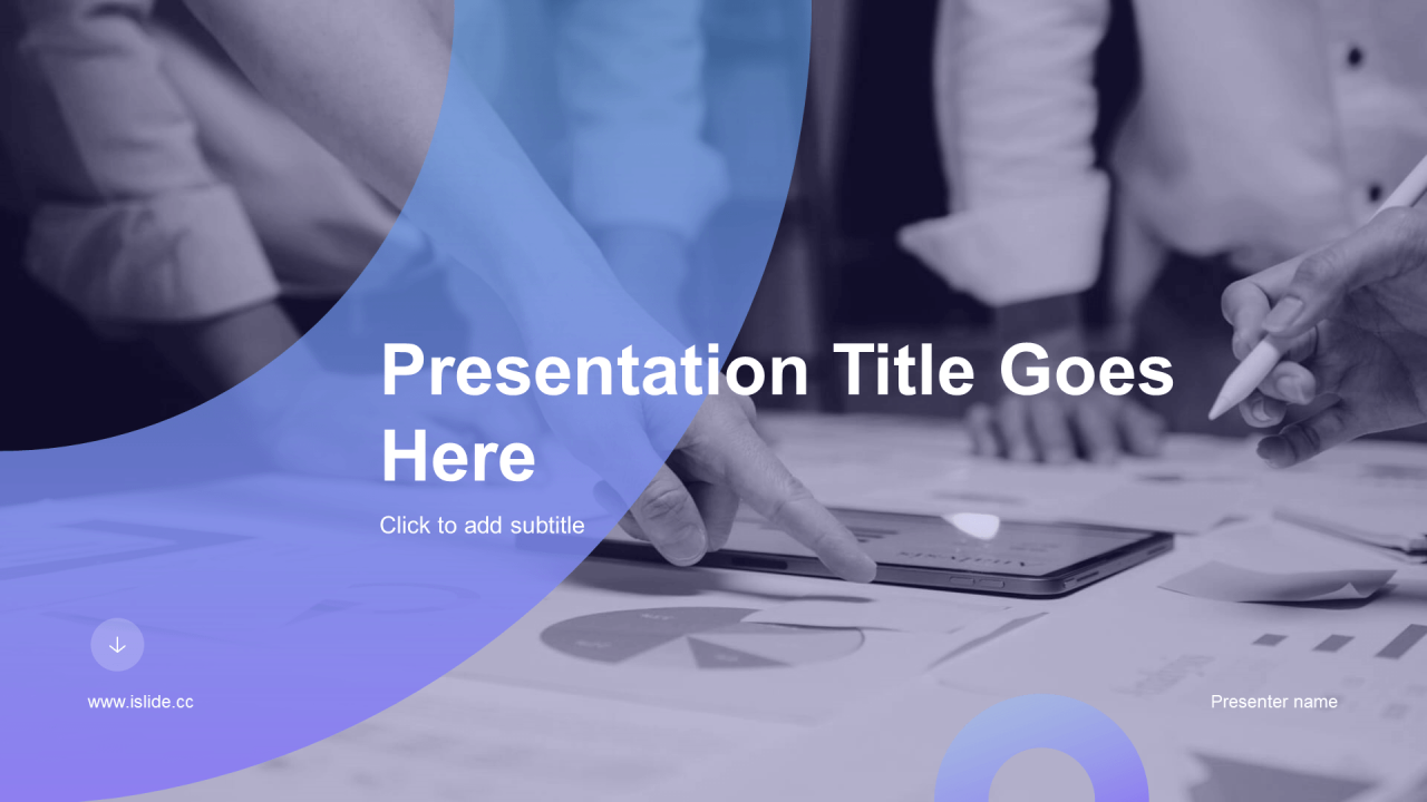 蓝紫色商务现代工作总结PPT主题