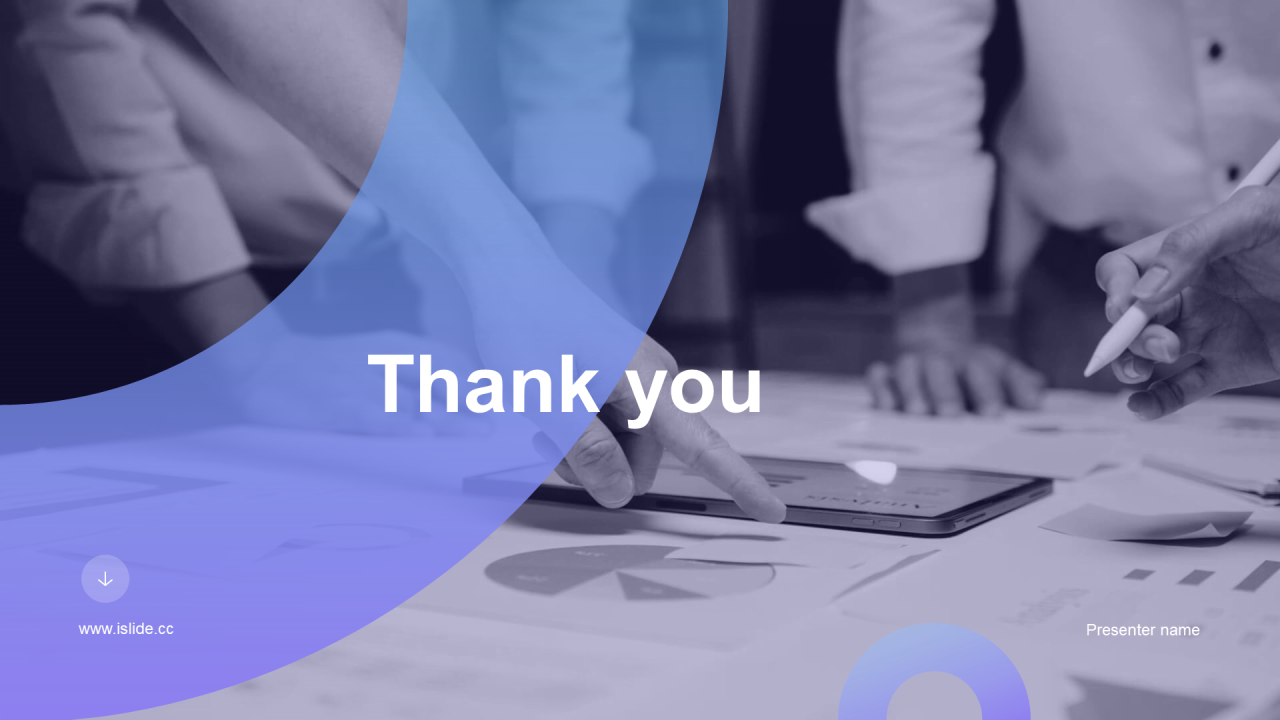 蓝紫色商务现代工作总结PPT主题