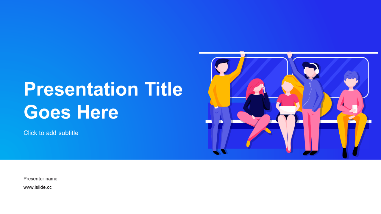 多色渐变插画风企业年度工作总结PPT模板