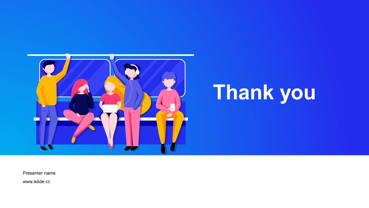 多色渐变插画风企业年度工作总结PPT模板