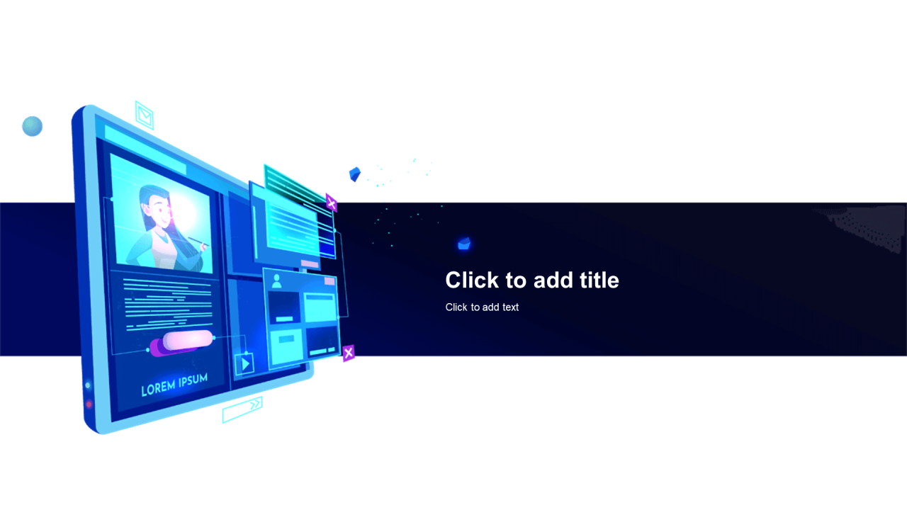 蓝色科技工作总结PPT主题