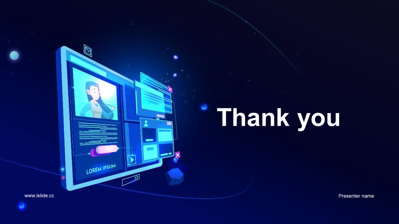 蓝色科技工作总结PPT主题