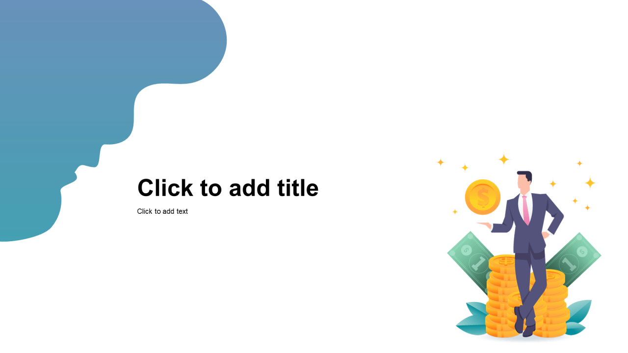 多色插画金融保险银行PPT主题