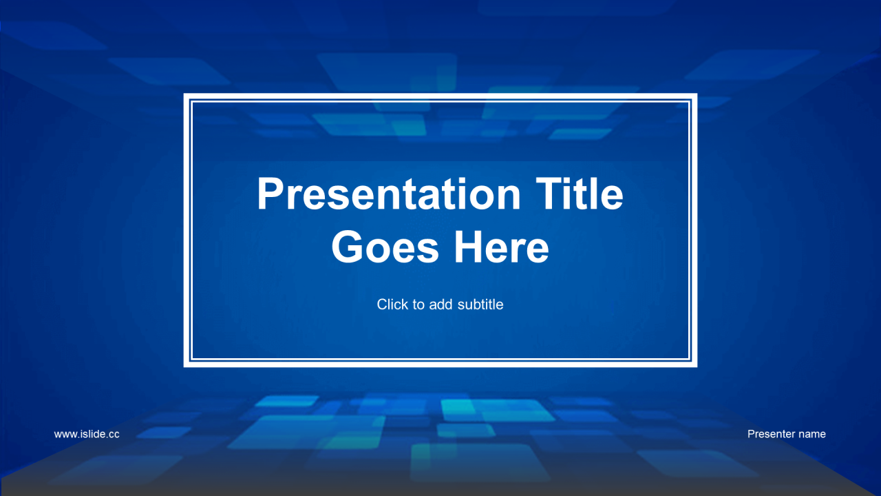 蓝色科技工作总结PPT主题