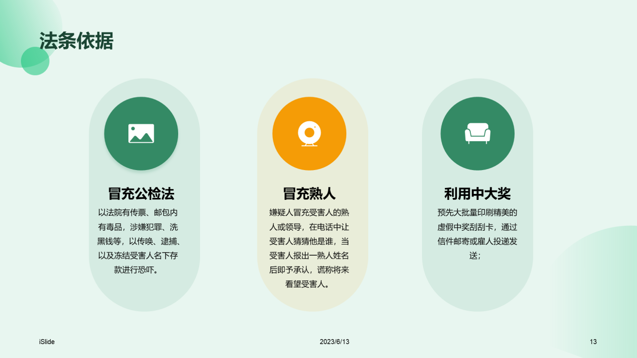 绿色商务教育培训电信诈骗PPT模板