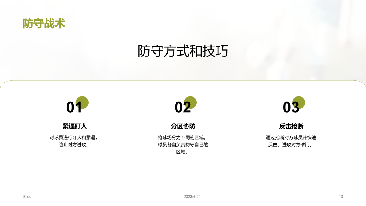 绿色商务现代青少年足球夏令营培训课件PPT模板