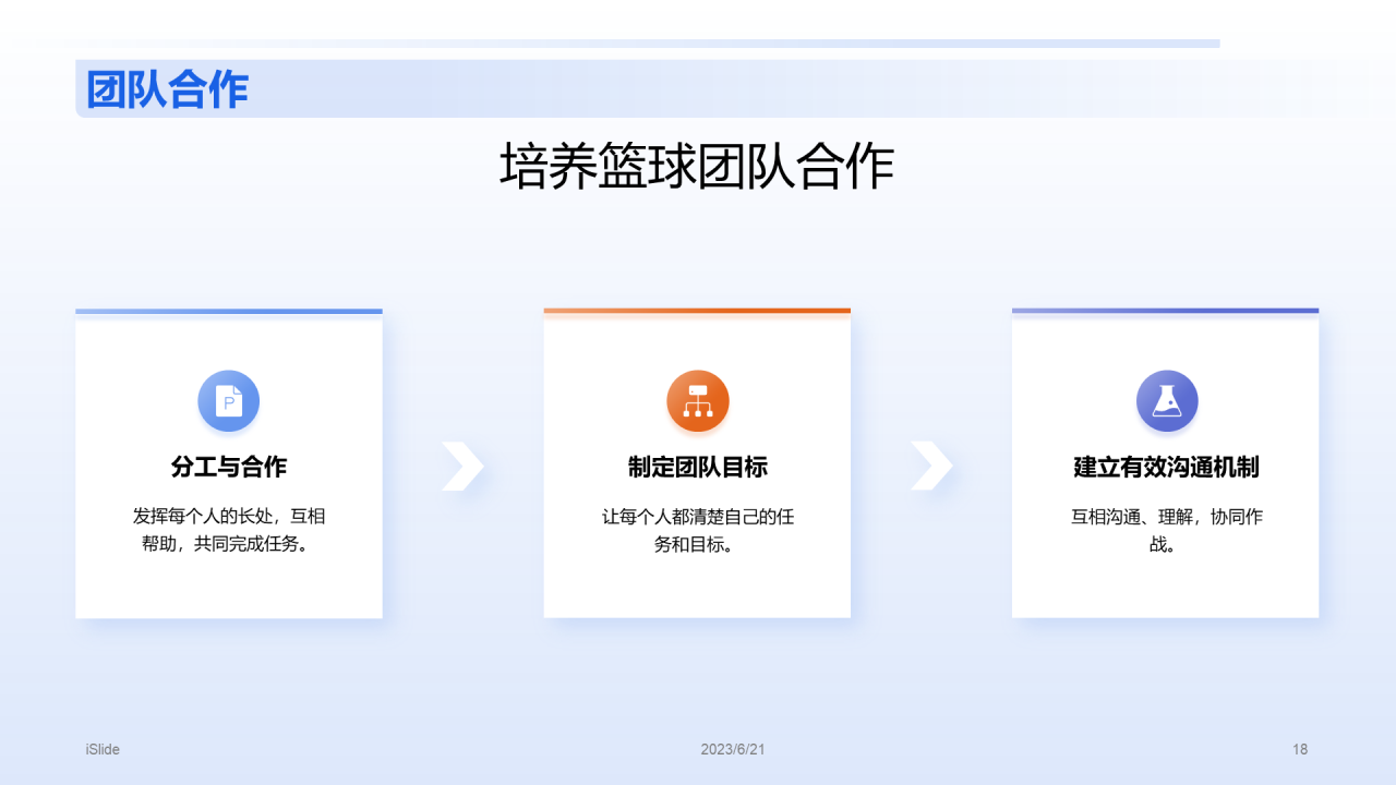 蓝色商务篮球青少年夏令营介绍培训课件PPT模板