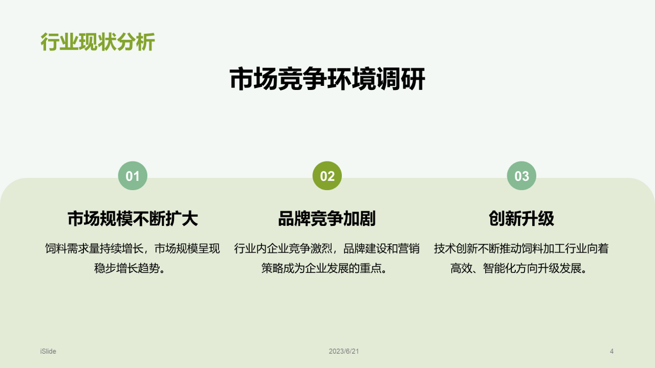 绿色商务现代饲料未来商业计划书PPT模板