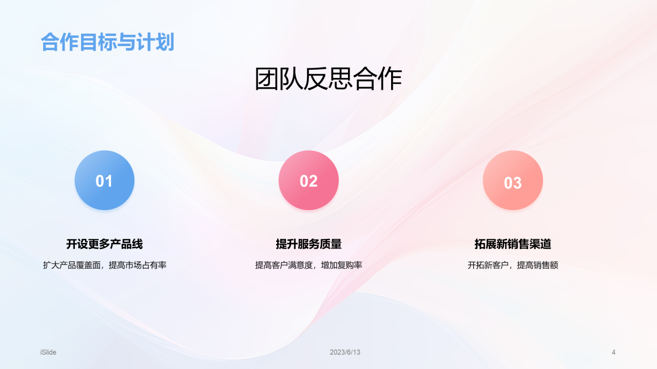 多色创意炫酷合作共赢开创未来工作总结PPT模板