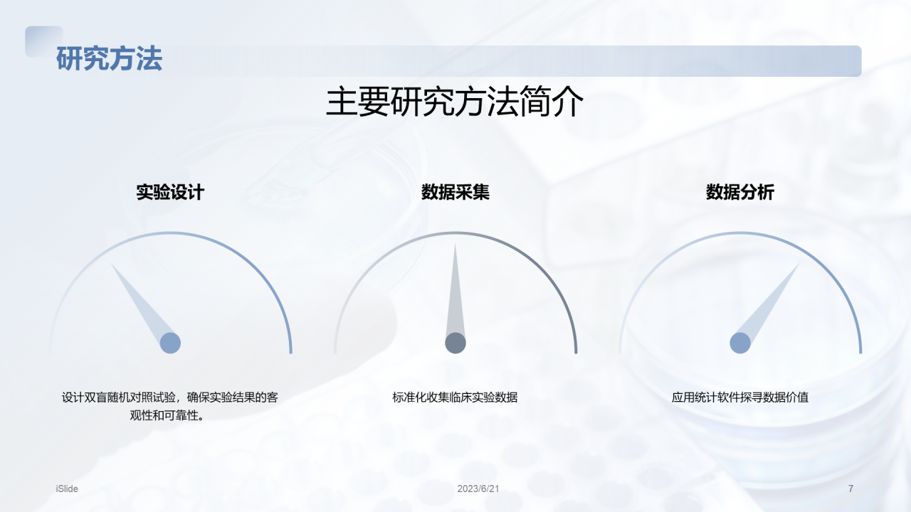 蓝色商务现代医学研究项目总结PPT模板