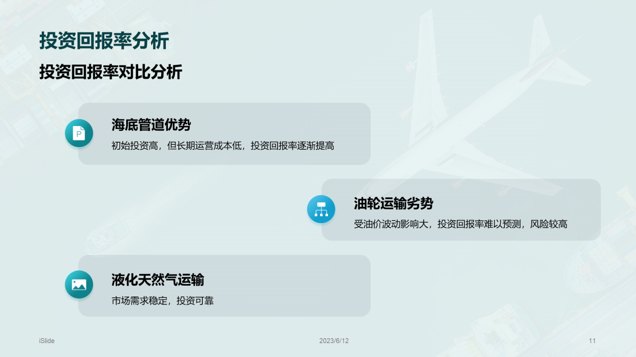 绿色商务现代运输方式对比PPT模板