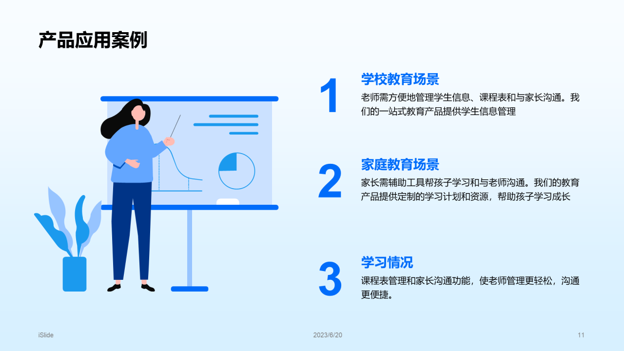 蓝色3D教育产品推广会PPT模板