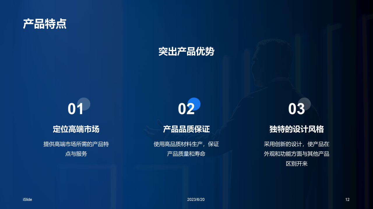 蓝色商务投资项目发布会PPT模板