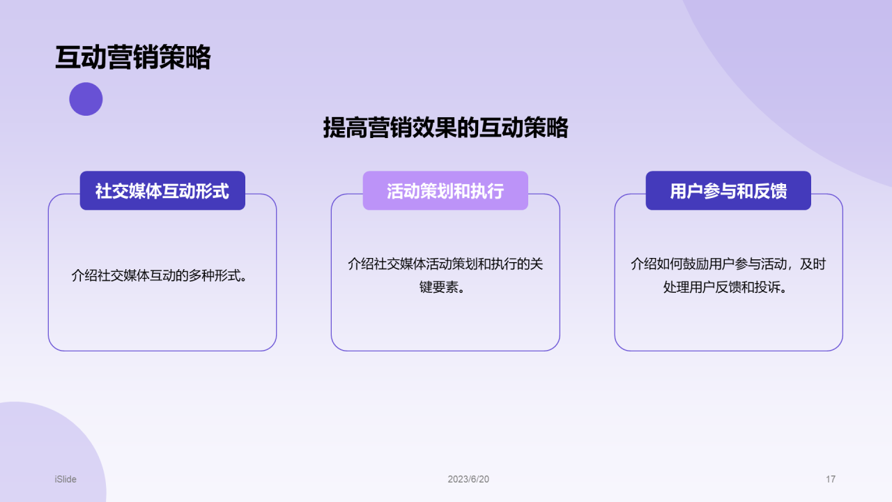 紫色社交媒体营销策略发布会PPT模板