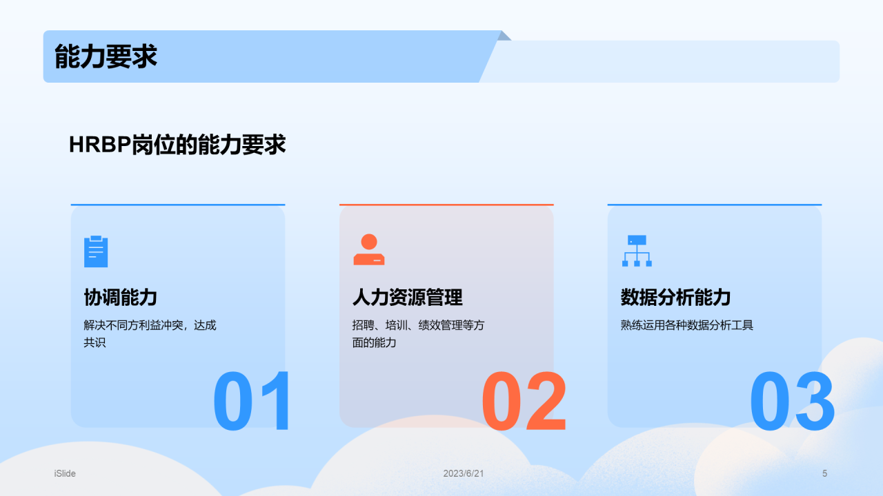 蓝色插画风竞聘述职报告PPT模板