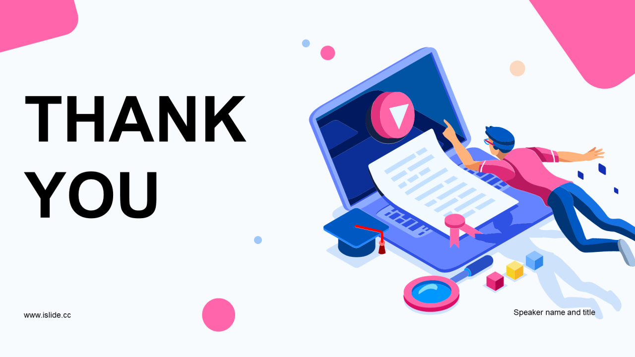 蓝色插画教育产品推广会PPT模板