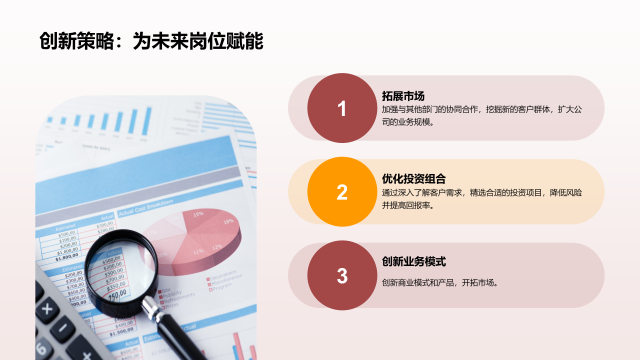 橙色商务风资产管理业务述职PPT模板