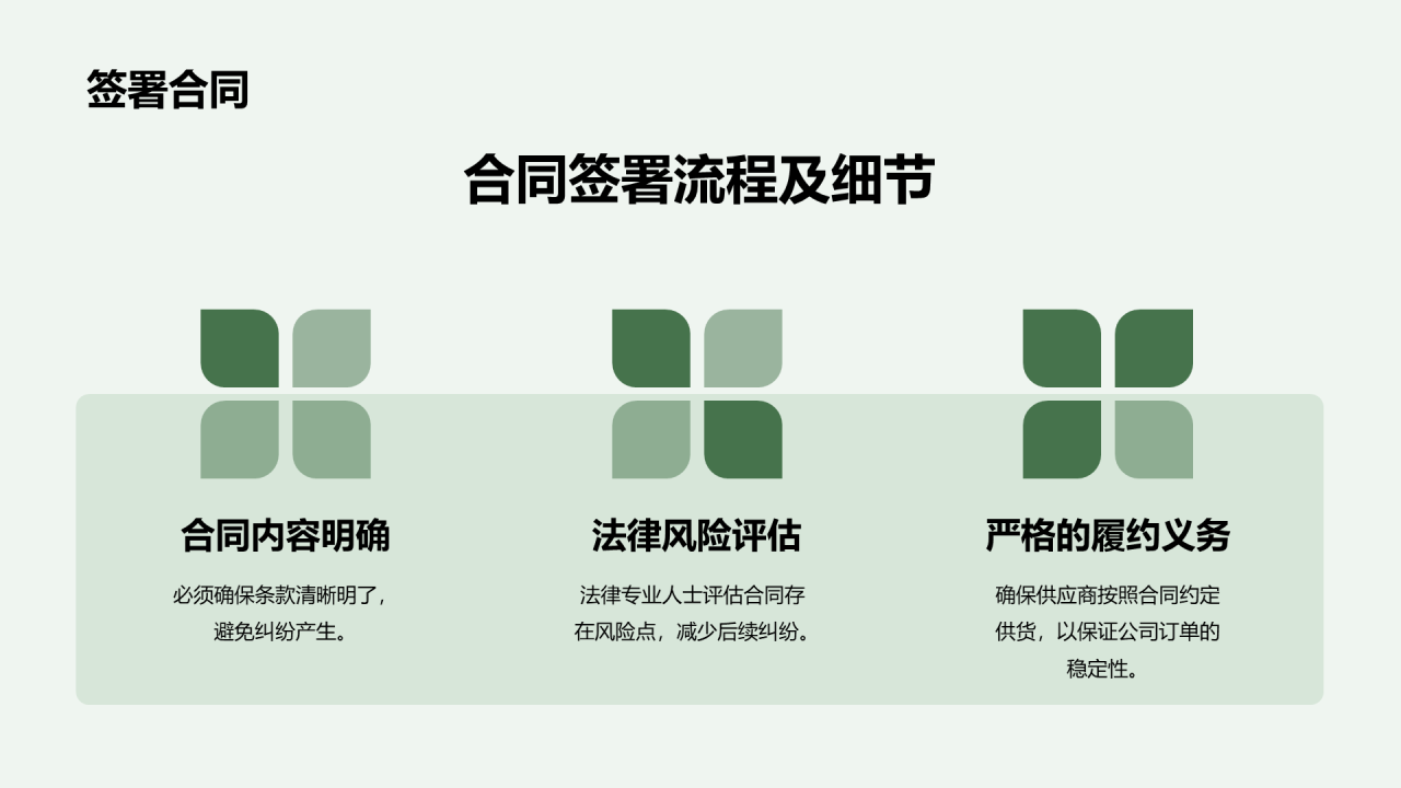 绿色商务现代食品供应商合作方案PPT模板