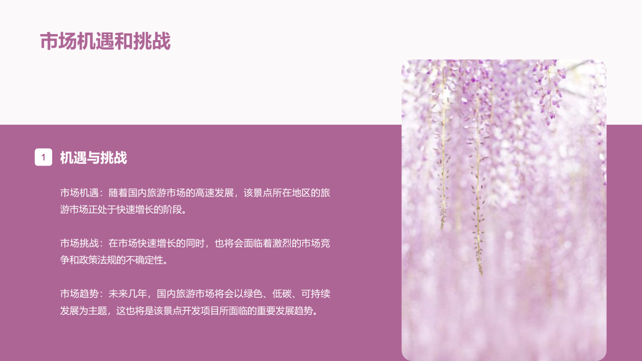 紫色商务现代景点旅游开发商业计划书PPT模板
