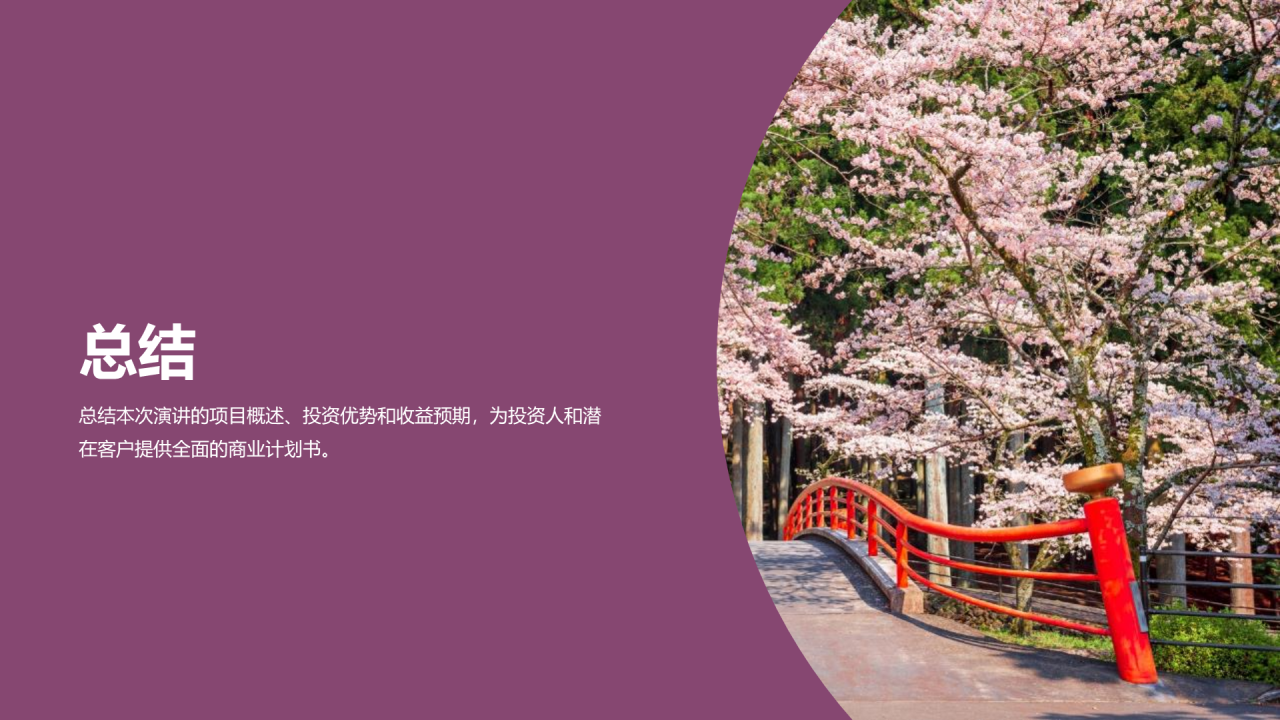 紫色商务现代景点旅游开发商业计划书PPT模板