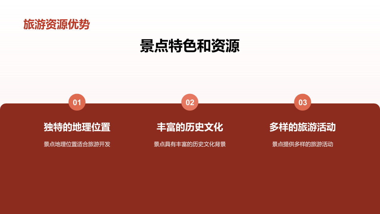 红色商务现代度假旅游开发商业计划书PPT模板
