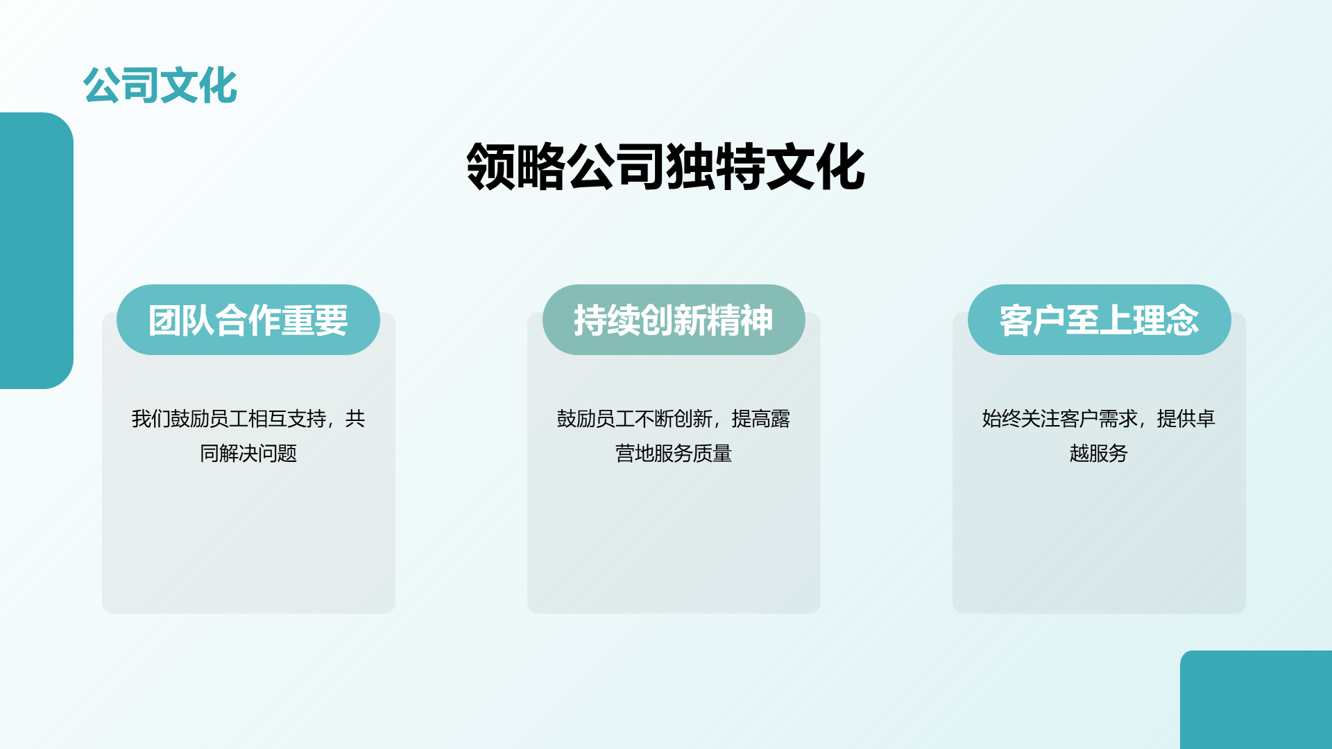 绿色商务现代露营地服务使命商业计划PPT模板