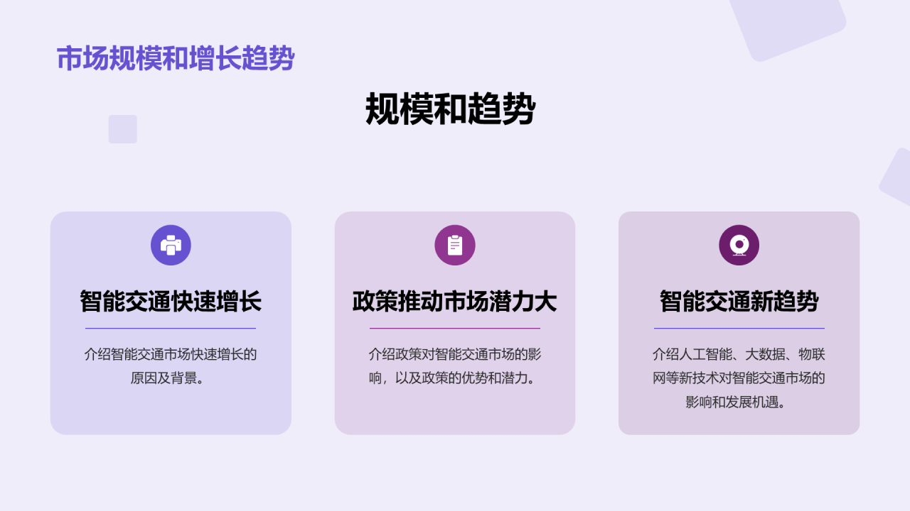 紫色科技智能交通商业计划PPT模板