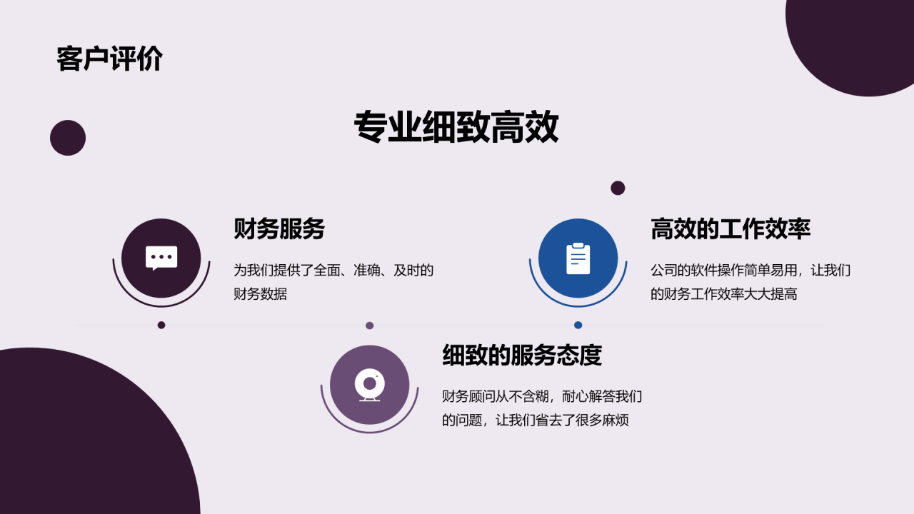 紫色商务现代一站式财务解决方案PPT模板