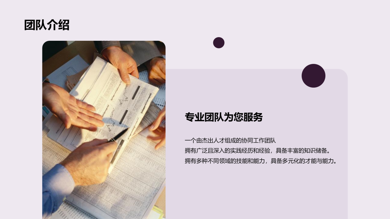 紫色商务现代一站式财务解决方案PPT模板