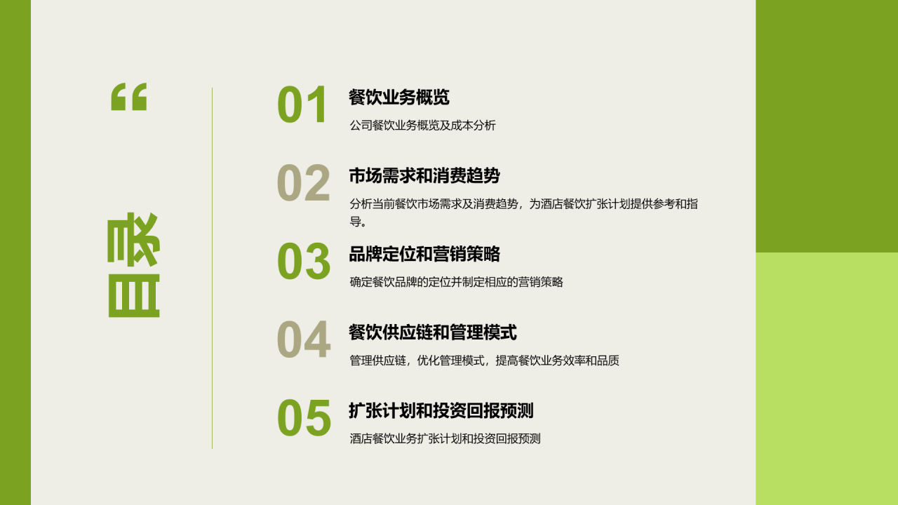 绿色商务现代酒店业务扩张计划PPT模板