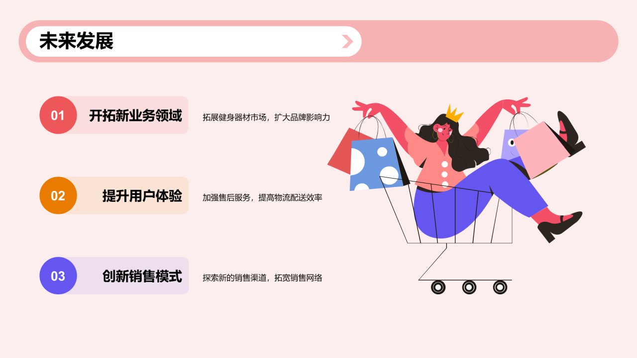 粉色插画电商狂欢购物节PPT模板